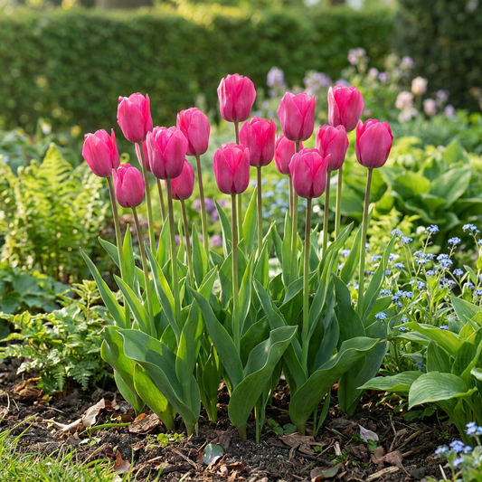 15x Tulipa Triumph Pink - Triumph-Tulpe - Rosa - Frühlingsblüher