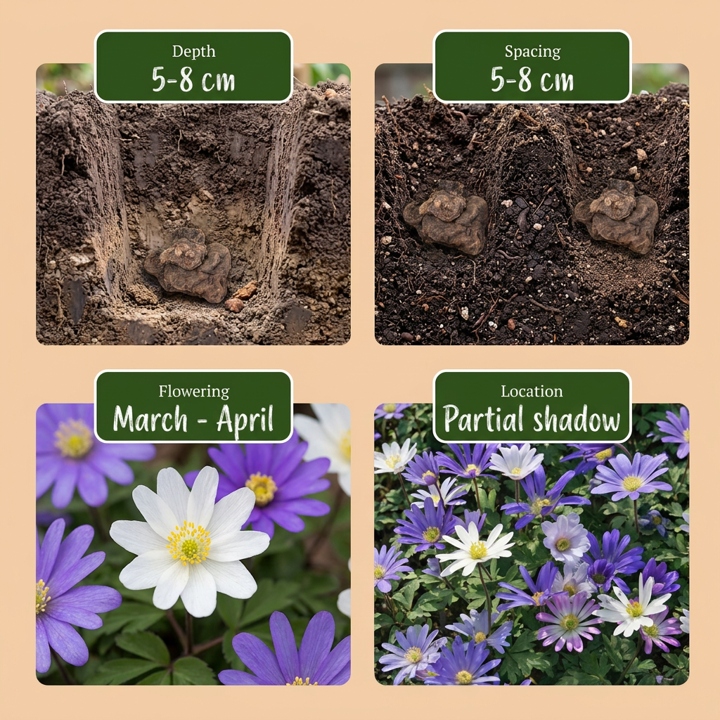 50x Anemone Blanda mix - Strahlenanemone mix - Diverses - Verwilderungszwiebel - Zwiebelgröße 4/5