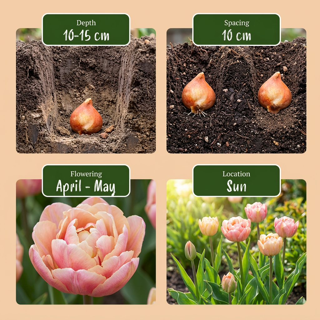12x Tulipa Peaches & Kisses - Tulpe Peaches & Kisses - Diverses - Frühlingsblüher - Zwiebelgröße 11/12