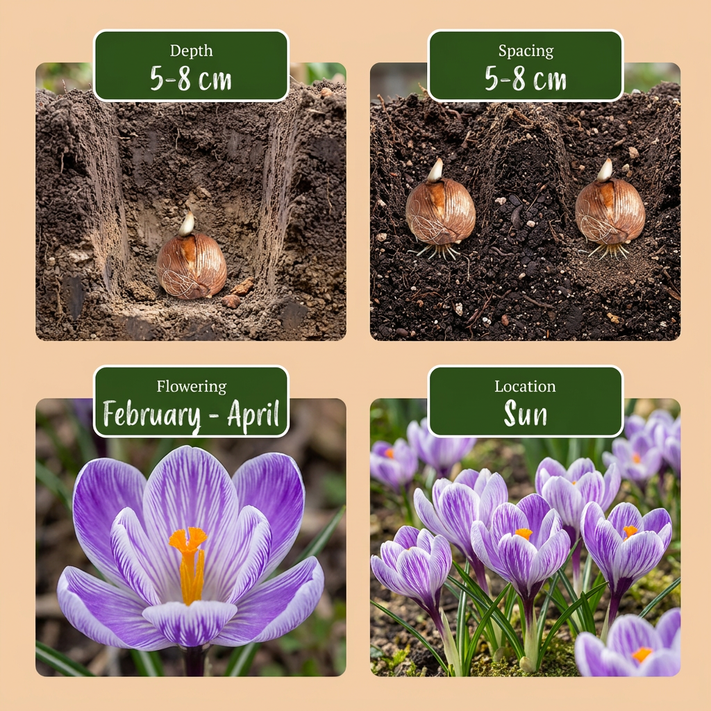 30x Crocus Blue - White - Blau-weißer Krokus - Blau und Weiß - Verwilderungszwiebel - Zwiebelgröße 7/8