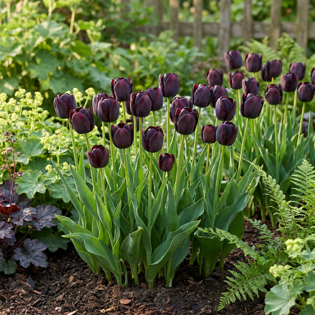 70x Tulipa Black - Black Tulip - Black - Spring bloomer - Bulb size 10/11