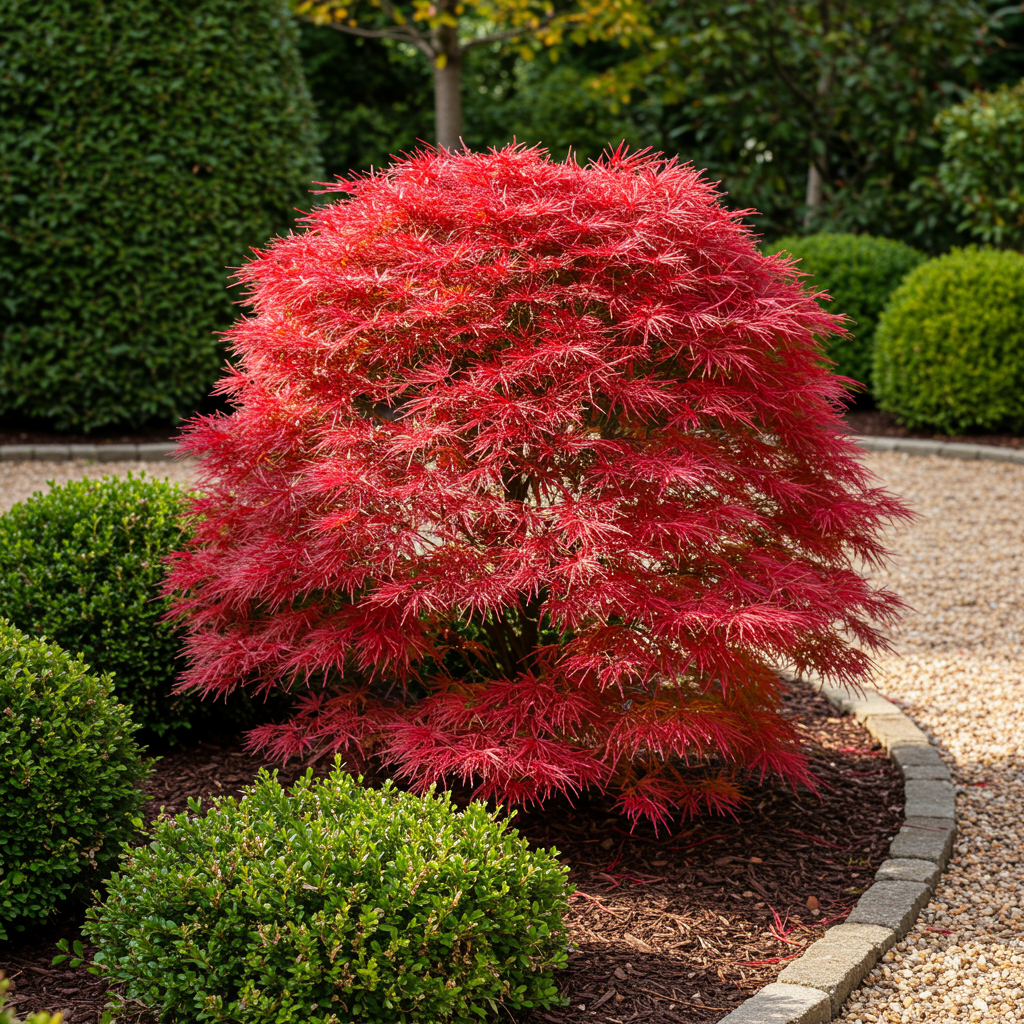 Japanischer Ahorn - Acer palmatum Shaina - Rot - 1 Pflanze - Laubabwerfend - Topf 19cm Höhe 70cm