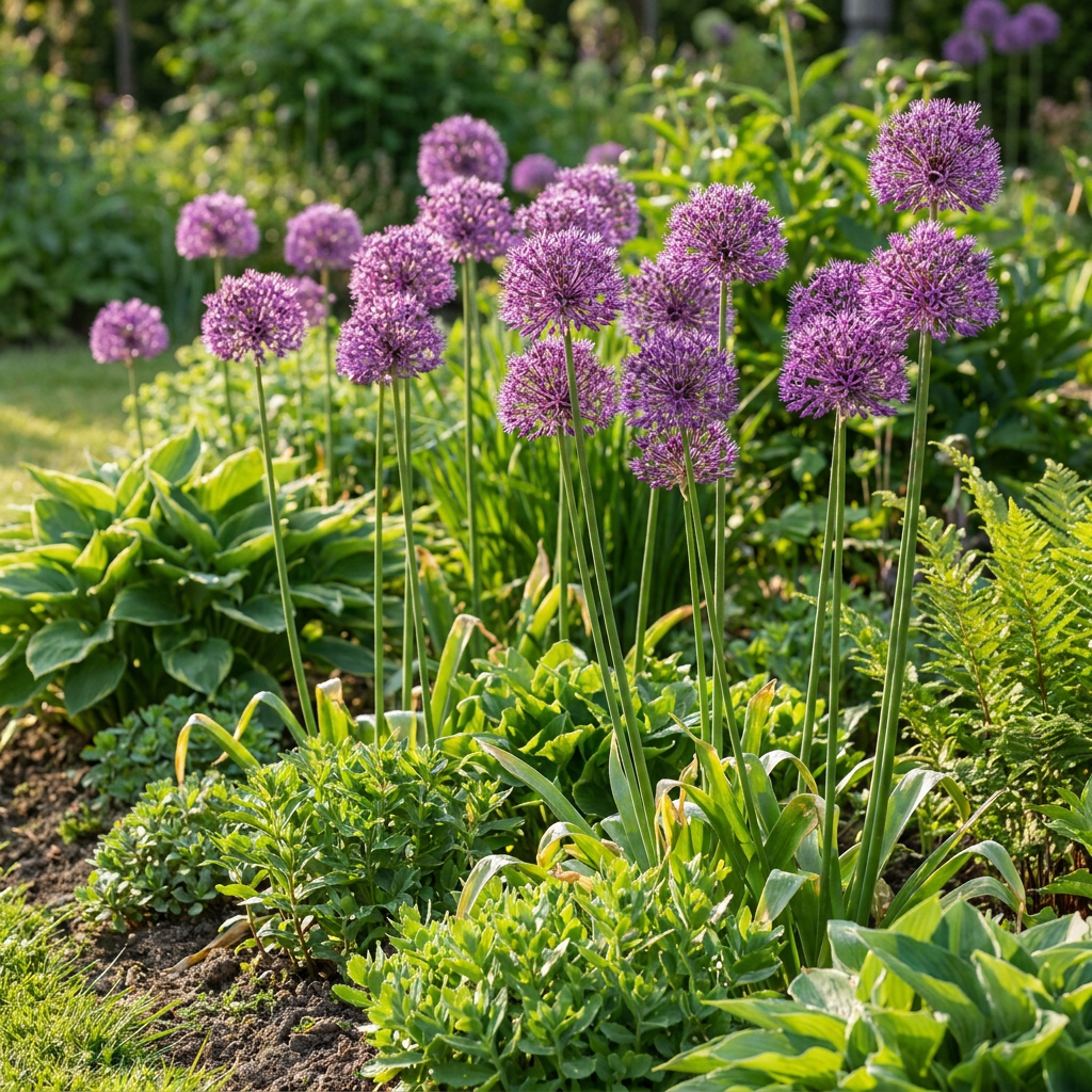 40x Allium Purple Rain - Zierlauch Purple Rain - Lila - Sommerblüher - Zwiebelgröße 10/12