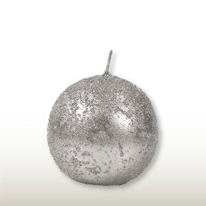 DEKOR KERZE KUGEL KRISTALL 80 MM GRAU, 4 Stück