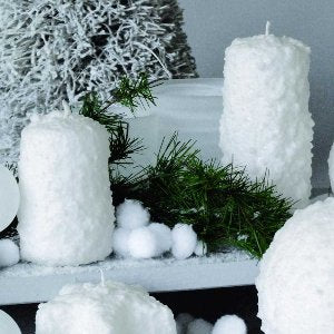 DEKOR KERZE Stumpe "Schnee" 100/60, weiß, 4 Stück