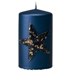 KERZE Stumpe "Noel" 100/60, dunkelblau, 4 Stück