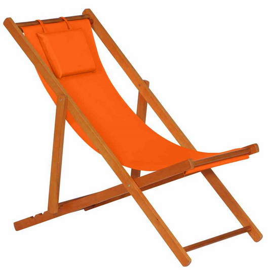 Siena Garden Faro Beach-Liegestuhl orange Holz/Textilene