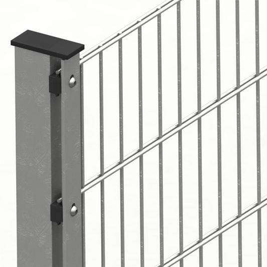 Doppelstabmattenzaun 103 x 251 cm, feuerverzinkt / silbergrau, 8/6/8, Premium