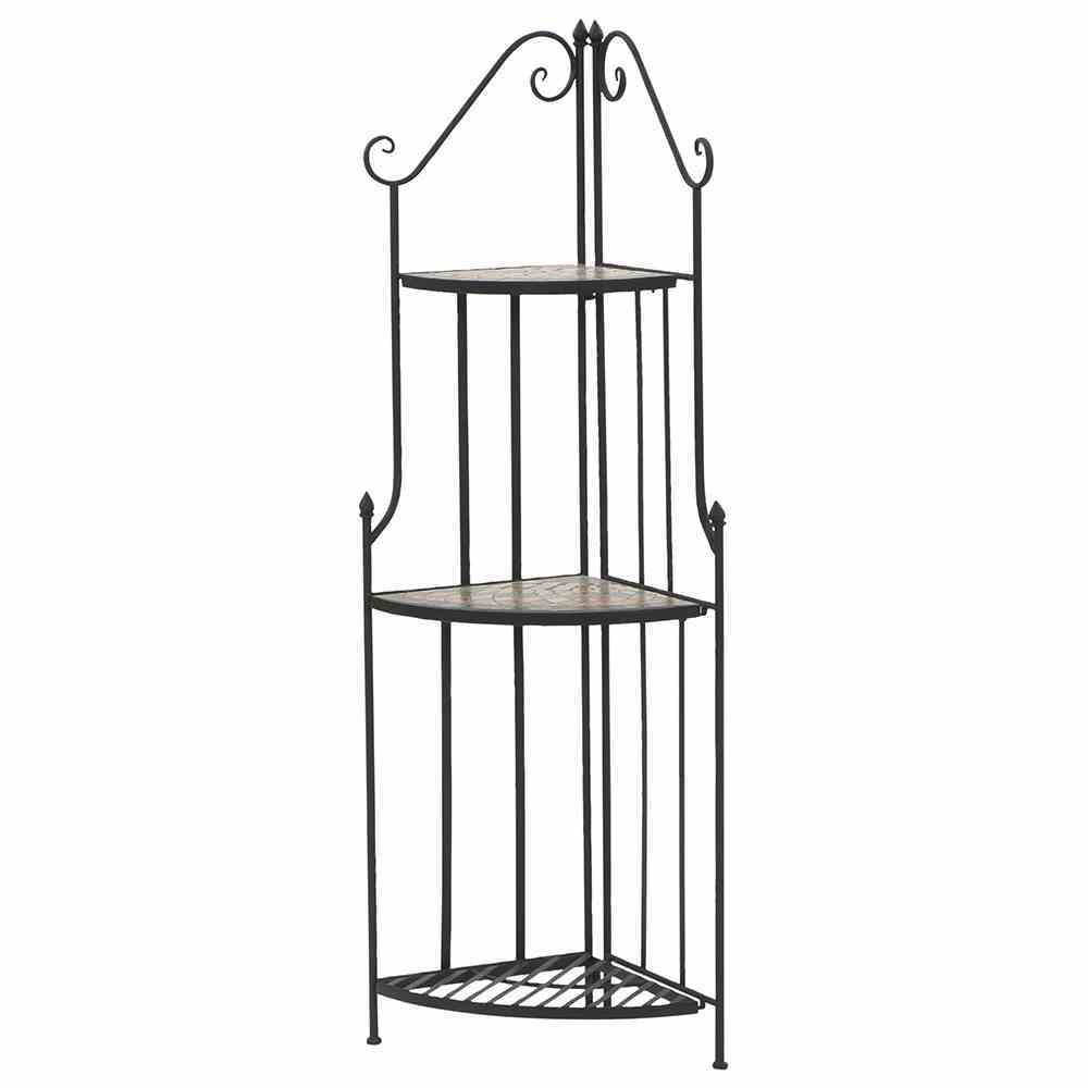 Siena Garden Eckregal Prato, 34x34x140 cm matt schwarz