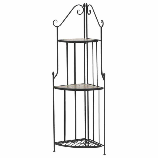 Siena Garden Eckregal Prato, 34x34x140 cm matt schwarz