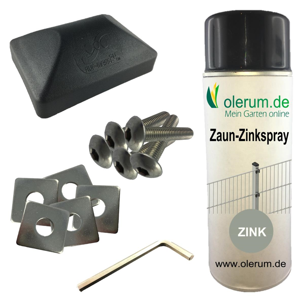 Doppelstabmattenzaun 123 x 251 cm, feuerverzinkt / silbergrau, 8/6/8, Standard