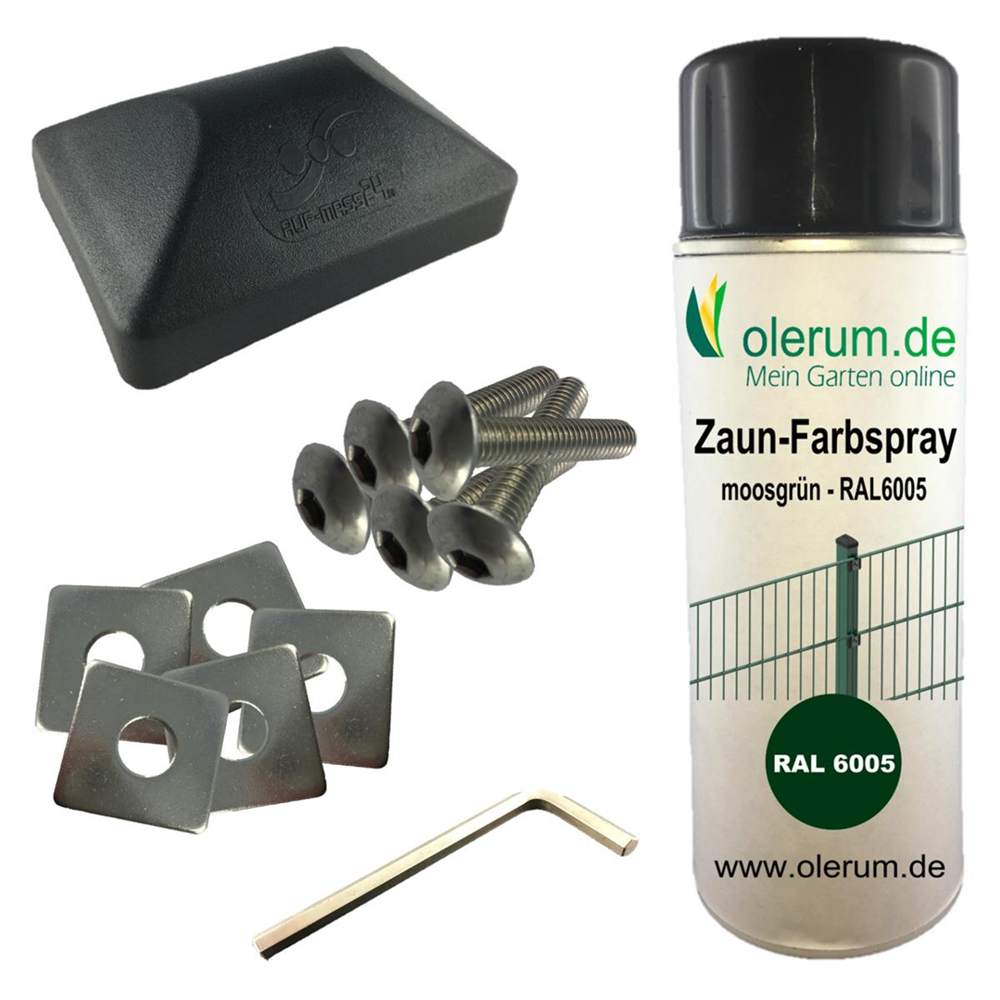 Doppelstabmattenzaun 183 x 251 cm, moosgrün, 8/6/8, Standard