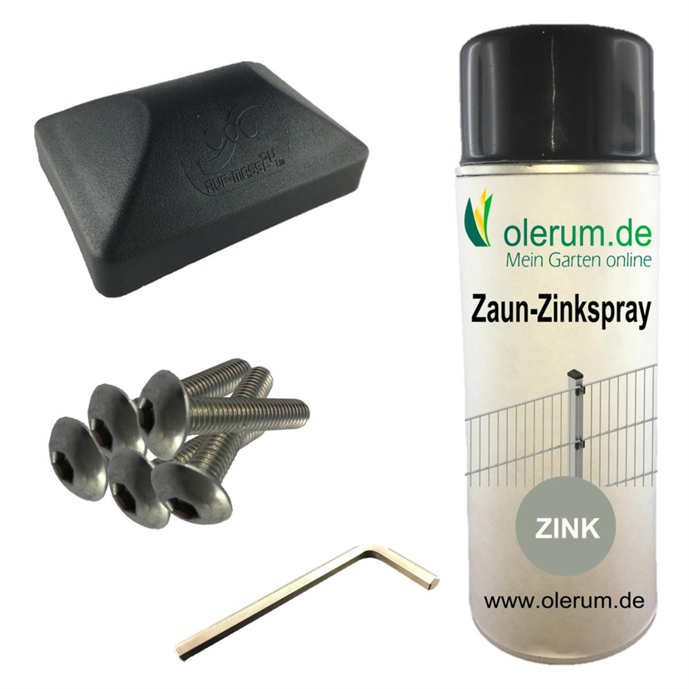 Doppelstabmattenzaun 183 x 251 cm, feuerverzinkt / silbergrau, 8/6/8, Premium