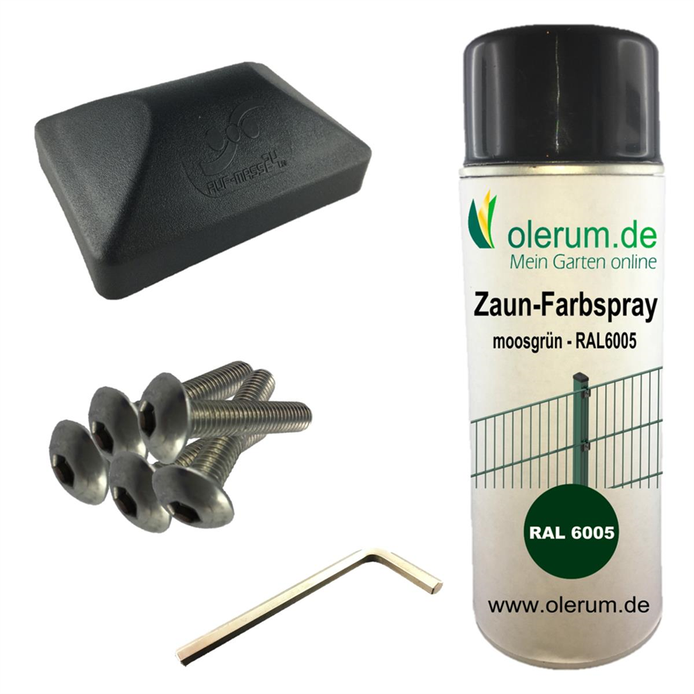 Doppelstabmattenzaun 183 x 251 cm, moosgrün, 8/6/8, Premium