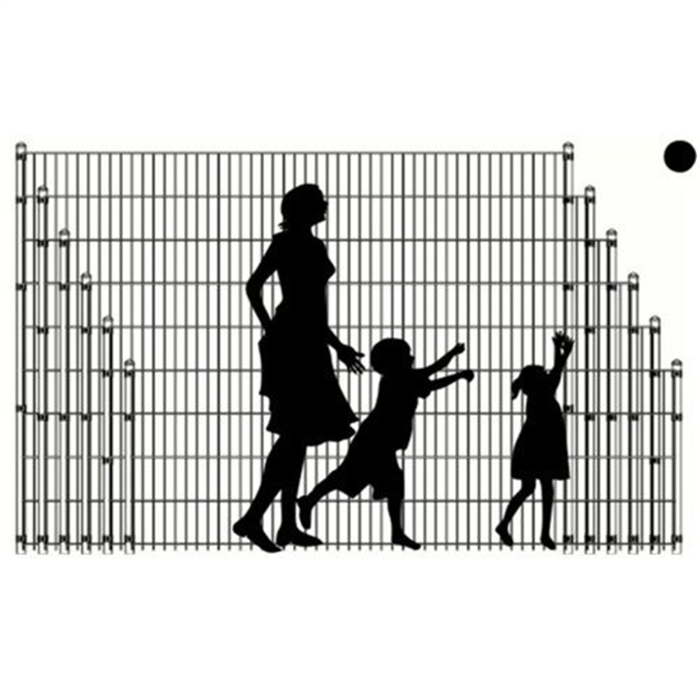 Doppelstabmattenzaun 123 x 251 cm, feuerverzinkt / silbergrau, 8/6/8, Standard